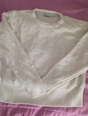 New York and Company White Dot Sweater